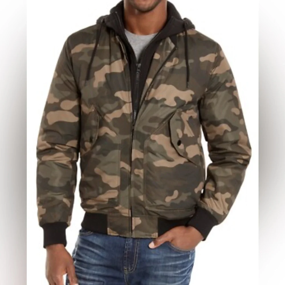 American Rag Camo Jacket Men’s Small Zip Front Utility‎ Style